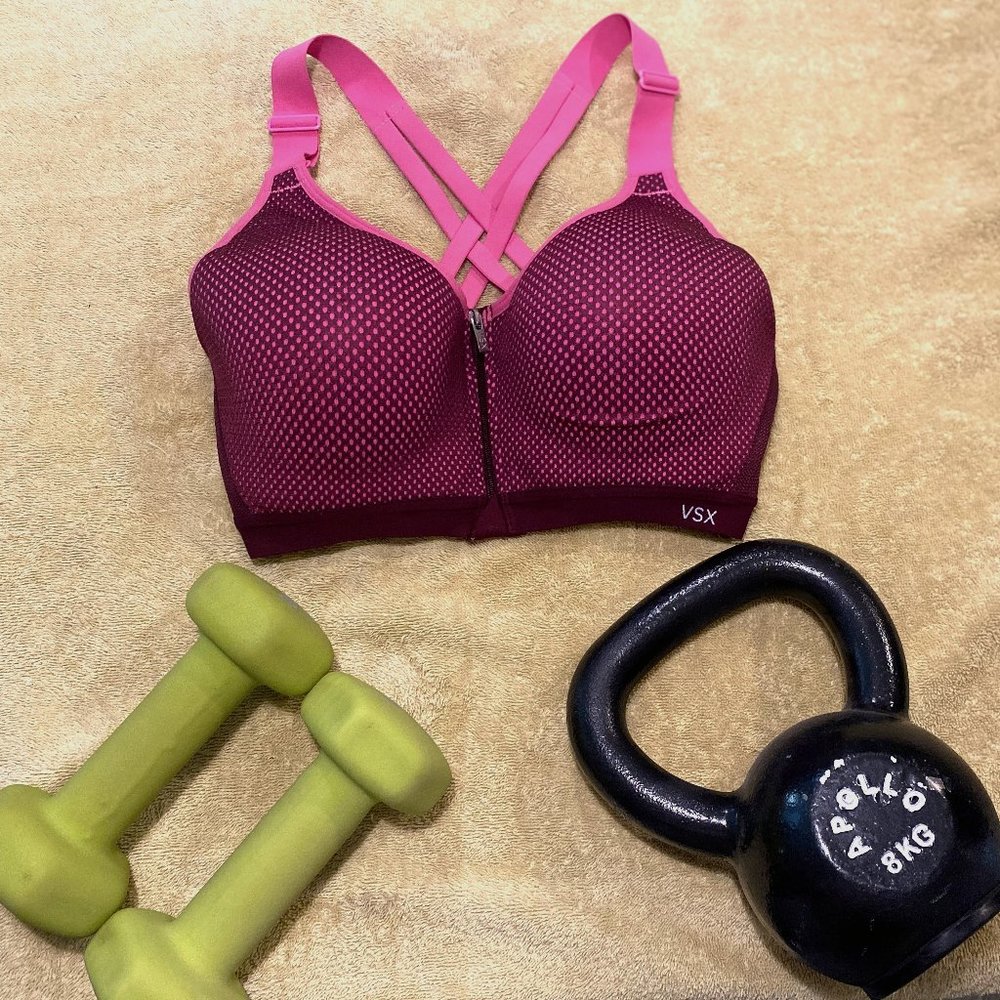 VICTORIA’S SECRET Sports Bra CrossBack Maroon/Pink